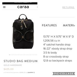 CARAA studio bag in medium used once